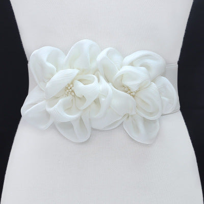 Cinto elástico de cintura com estampado floral moderno