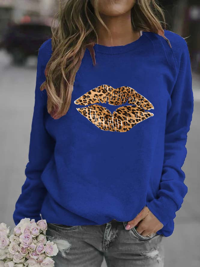 Blusas Casuais Femininas e Moletom com Estampa de Leopardo