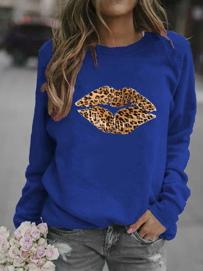 Blusas Casuais Femininas e Moletom com Estampa de Leopardo